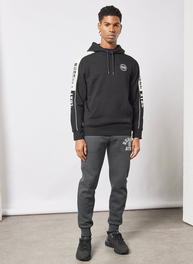 Russell Athletic - Contrast Sleeve Panel Hoodie Black - Image 1