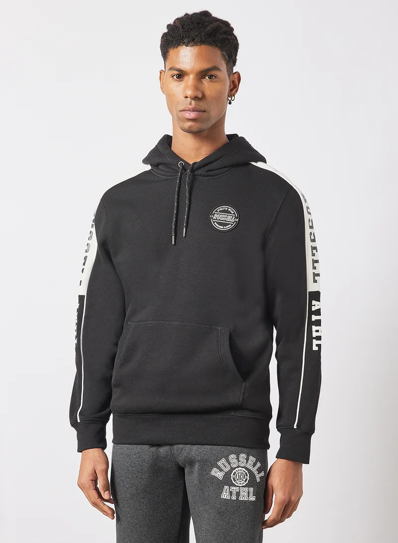 Russell Athletic Contrast Sleeve Panel Hoodie Black