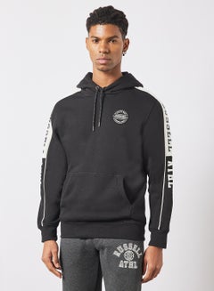 Contrast Sleeve Panel Hoodie Black