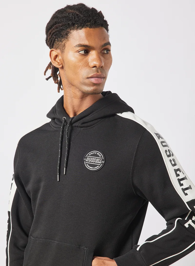 Russell Athletic Contrast Sleeve Panel Hoodie Black