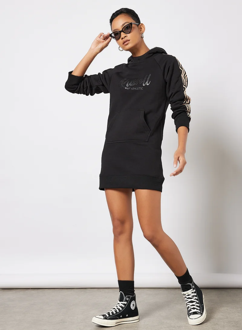 Russell Athletic Hooded Sweatshirt Dress Black