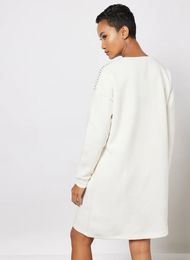 راسل اثليتك Logo Embellished Sweatshirt Dress