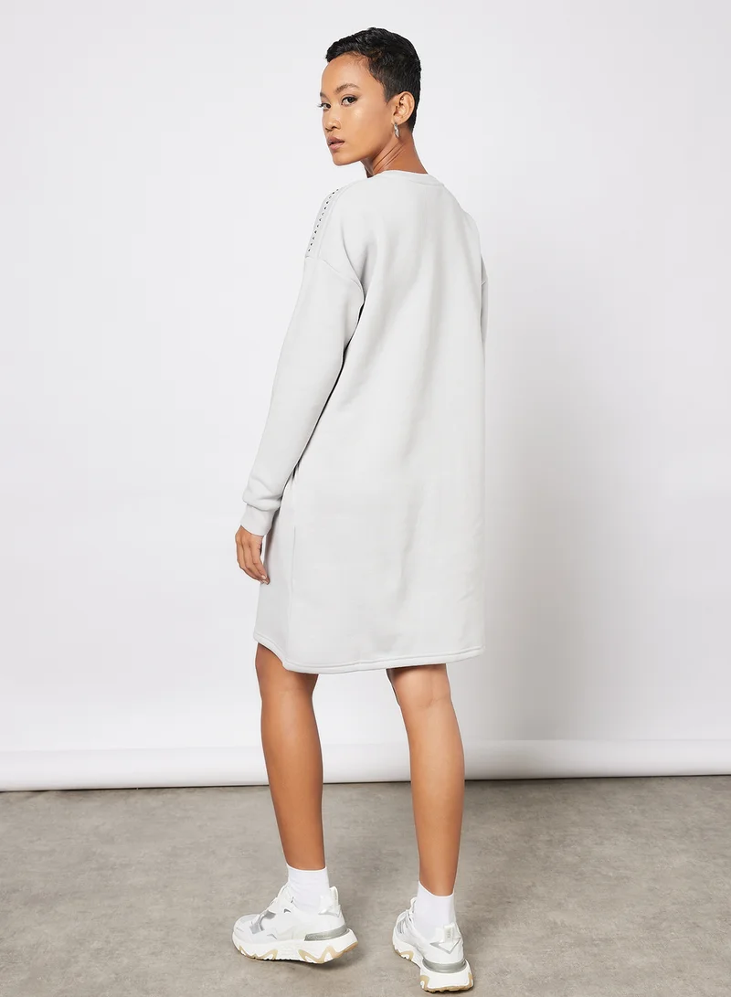 راسل اثليتك Logo Embellished Sweatshirt Dress