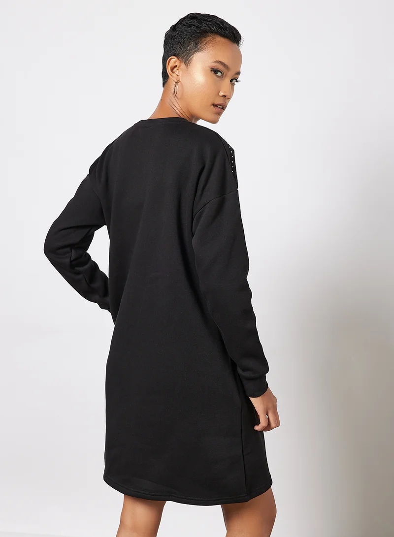 راسل اثليتك Logo Embellished Sweatshirt Dress