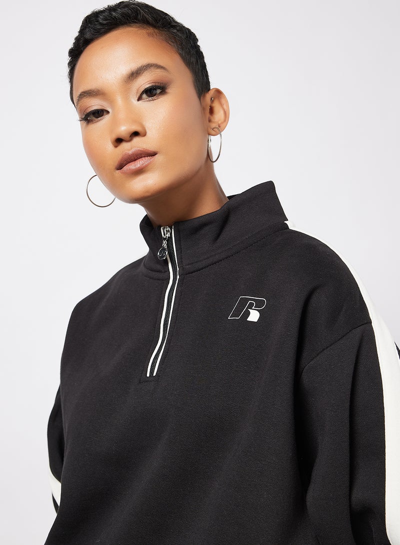 Russell Athletic - Half Zip Sweatshirt Black - Image 1