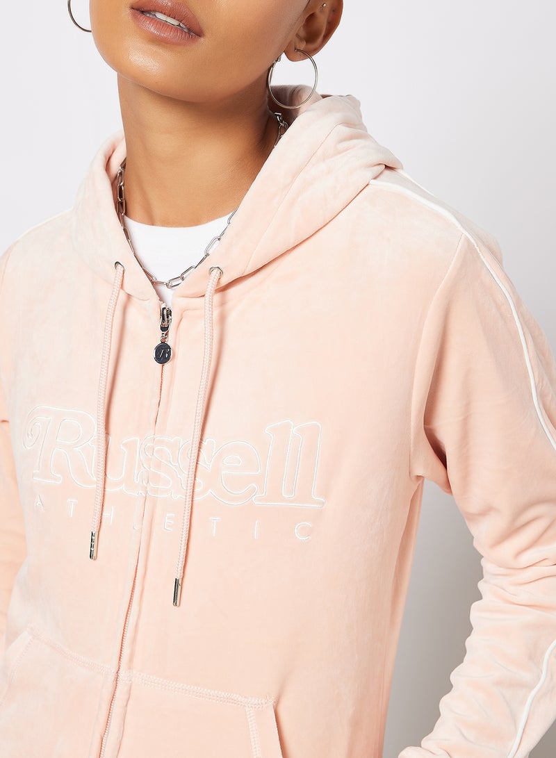 Russell Athletic - Logo Zip Through Hoodie Pink - Image 1