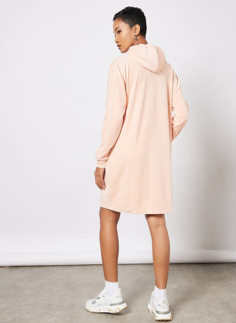 Logo Hooded Dress Pink - v1643792234/N51021908V_2