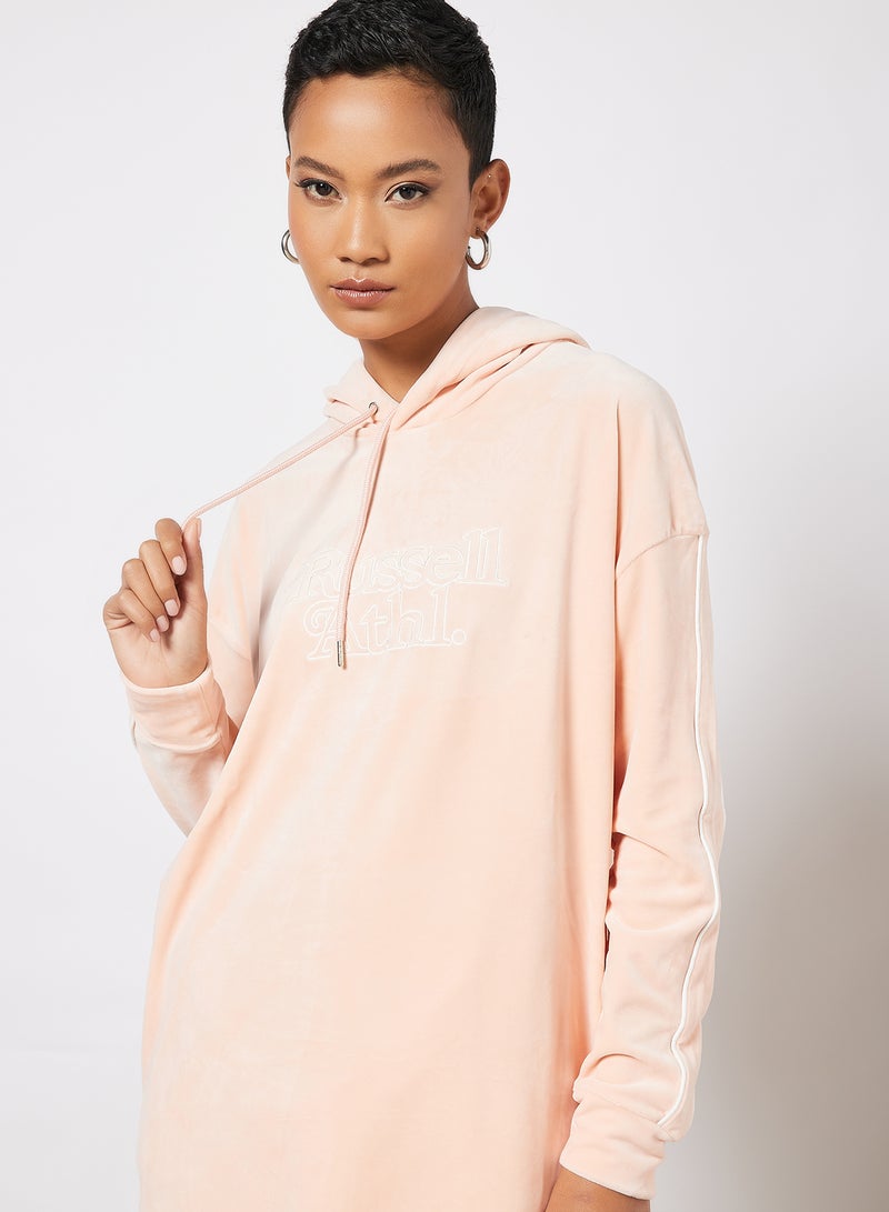 Logo Hooded Dress Pink - v1643792234/N51021908V_3