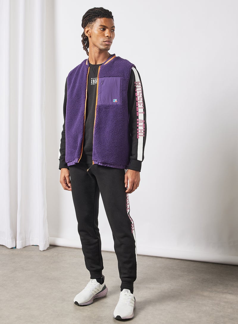 Russell Athletic - Kelsy Zip Thru Sherpa Gilet Purple - Image 1