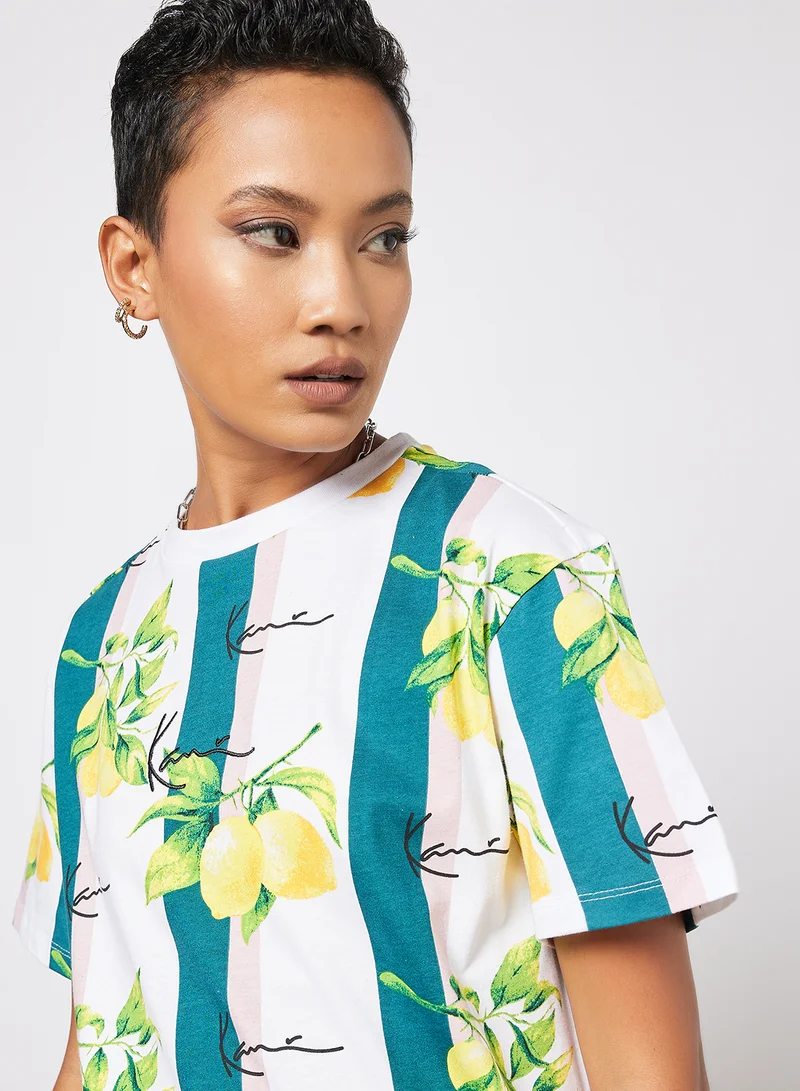 Karl Kani Lemon Print T-Shirt Multicolour