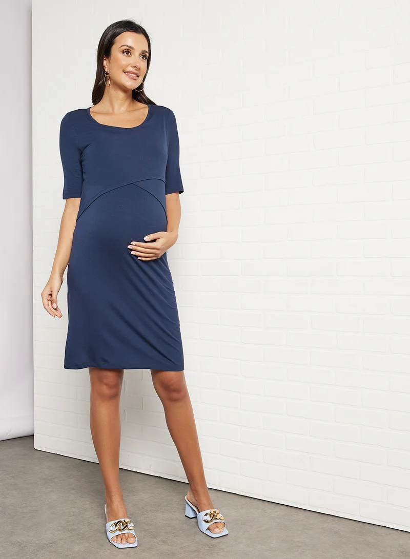 ماما ليشز Maternity Alison Jersey Dress Navy