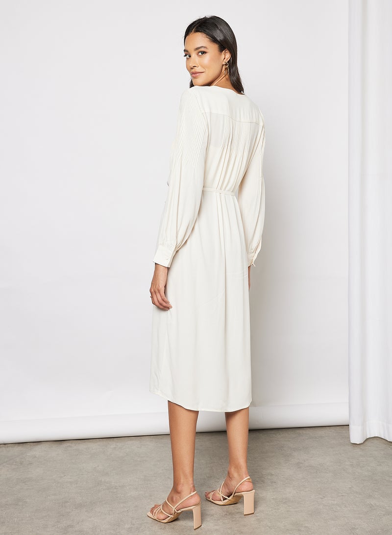 Y.A.S Hevira Long Sleeve Midi Dress Eggnog - Image 2