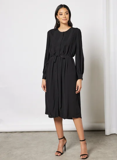ياس Hevira Long Sleeve Midi Dress Black