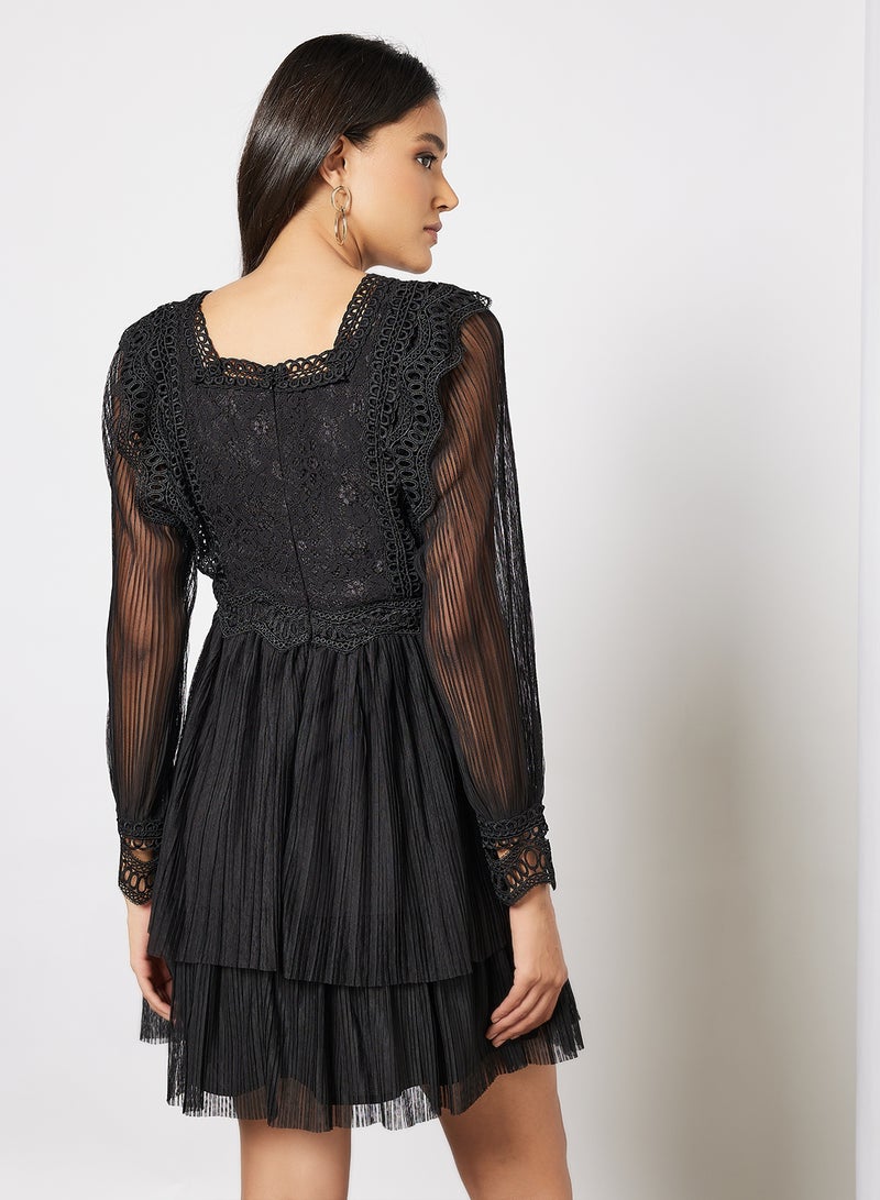 Y.A.S - Sophia Square Neck Dress Black - Image 1