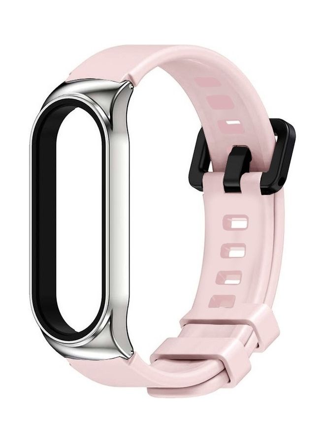 MARGOUN Adjustable Silicone Replacement Strap For Xiaomi Mi Band 5 And 6 Fitness Tracker Light pink - Image 3