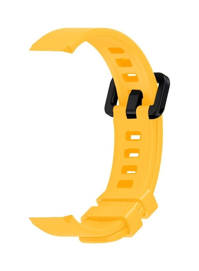 MARGOUN Adjustable Silicone Replacement Strap For Xiaomi Mi Band 5 And 6 Fitness Tracker Yellow - Image 2