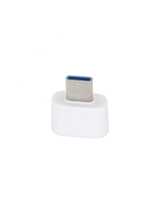 Type-C Male To USB Female OTG Mini Adapter Converter White - Image 1