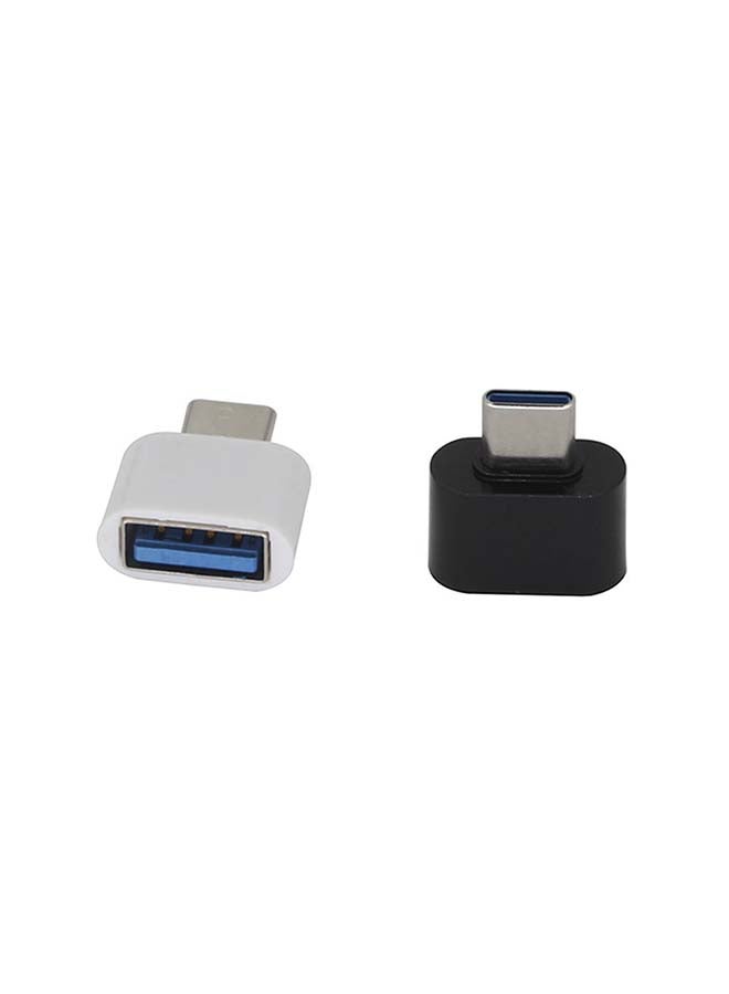 Type-C Male To USB Female OTG Mini Adapter Converter White - Image 2