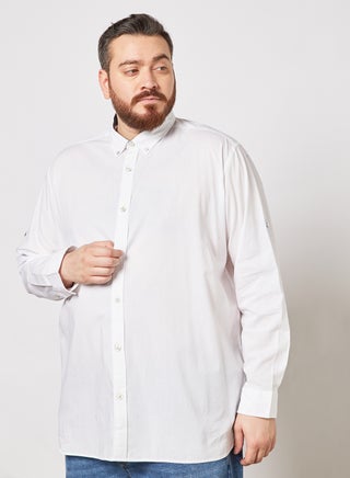 Plus Size Justin Cotton Shirt White - v1643796858/N44911543V_1