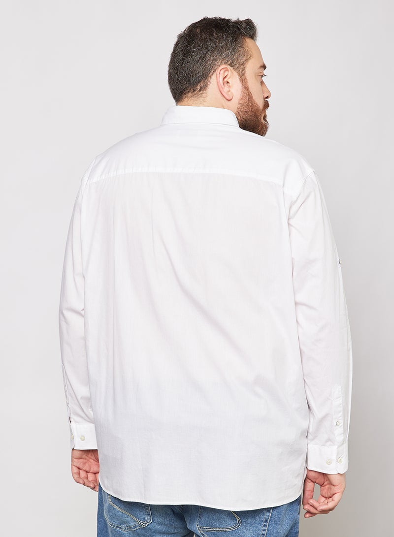 Plus Size Justin Cotton Shirt White