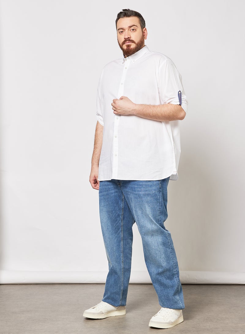 Plus Size Justin Cotton Shirt White