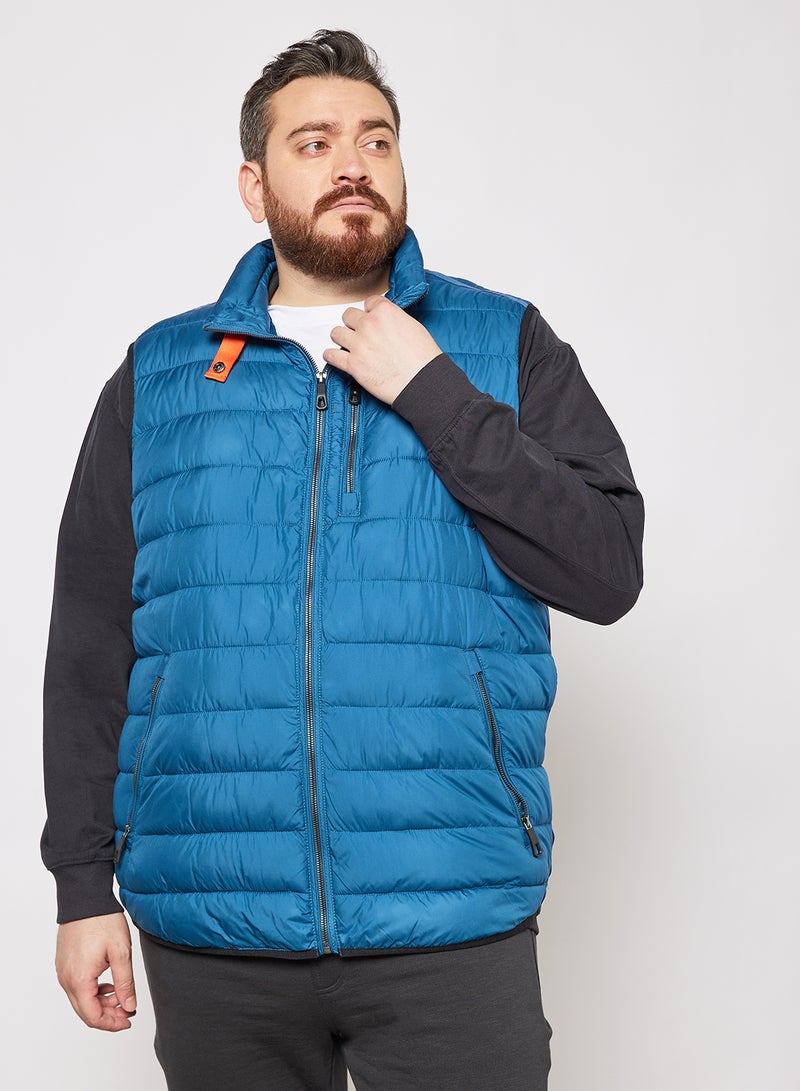 North 56°4 Plus Size Quilted Sleeveless Gilet Blue  - Image 1
