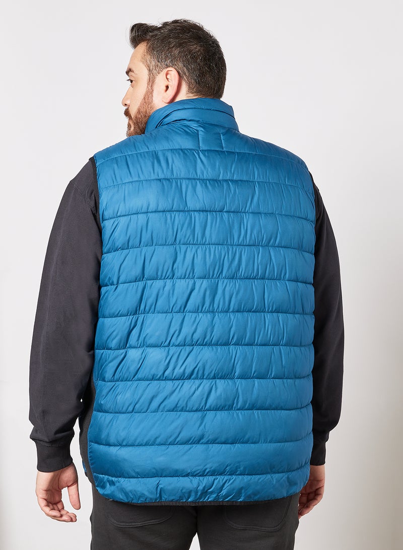 North 56°4 Plus Size Quilted Sleeveless Gilet Blue  - Image 2