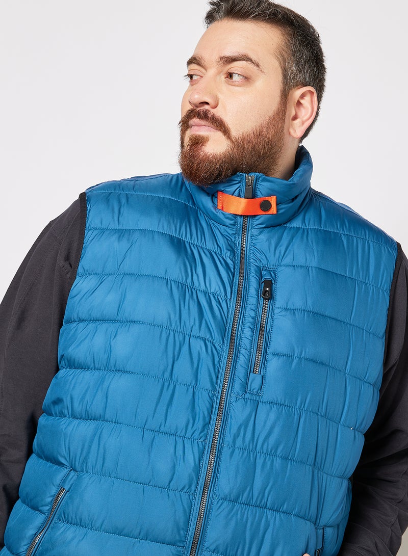 North 56°4 Plus Size Quilted Sleeveless Gilet Blue  - Image 3