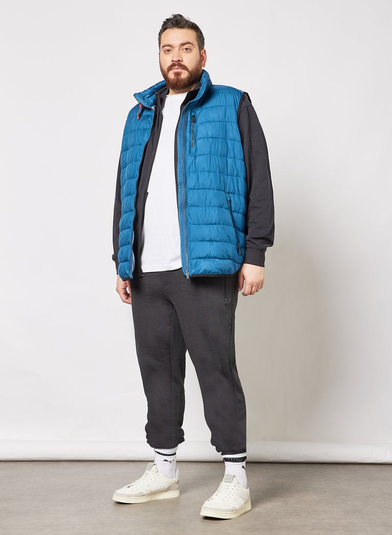 North 56°4 Plus Size Quilted Sleeveless Gilet Blue  - Image 4