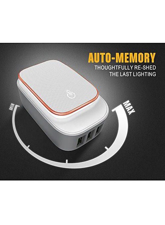 LDNIO LED Touch Lamp Adapter With Micro Cable 3 USB Port White - Image 3