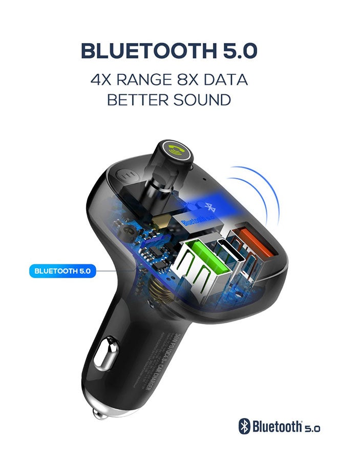 LDNIO Bluetooth FM Transmitter Fast Car Charger - Image 3