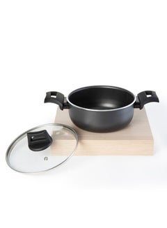 BLACK+DECKER Non-Stick Casserole, Stockpot & Stewpot with Glass Lid and 5 Layer PTFE Non-Stick Spray Coating BXSCP20BME Black 20cm  - Image 3
