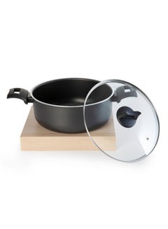 BLACK+DECKER Non-Stick Casserole, Stockpot & Stewpot with Glass Lid and 5 Layer PTFE Non-Stick Spray Coating BXSCP26BME Black 26cm  - Image 3