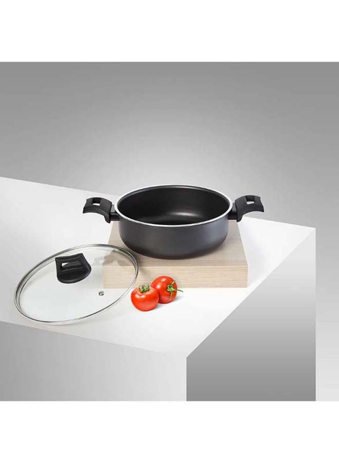 15-Piece Non-Stick Cookware Set (2 Fry Pans, 2 Casseroles, Saucepan, Kadai, 4 Lids & 5 Spatulas) with 5 Layer PTFE Non-Stick Spray Coating BXSGS15BME Black 7.69kg