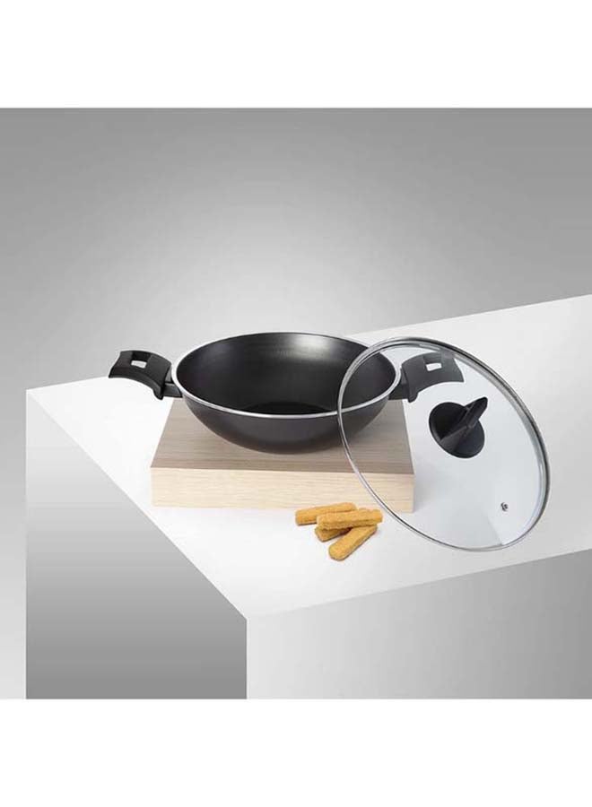 15-Piece Non-Stick Cookware Set (2 Fry Pans, 2 Casseroles, Saucepan, Kadai, 4 Lids & 5 Spatulas) with 5 Layer PTFE Non-Stick Spray Coating BXSGS15BME Black 7.69kg