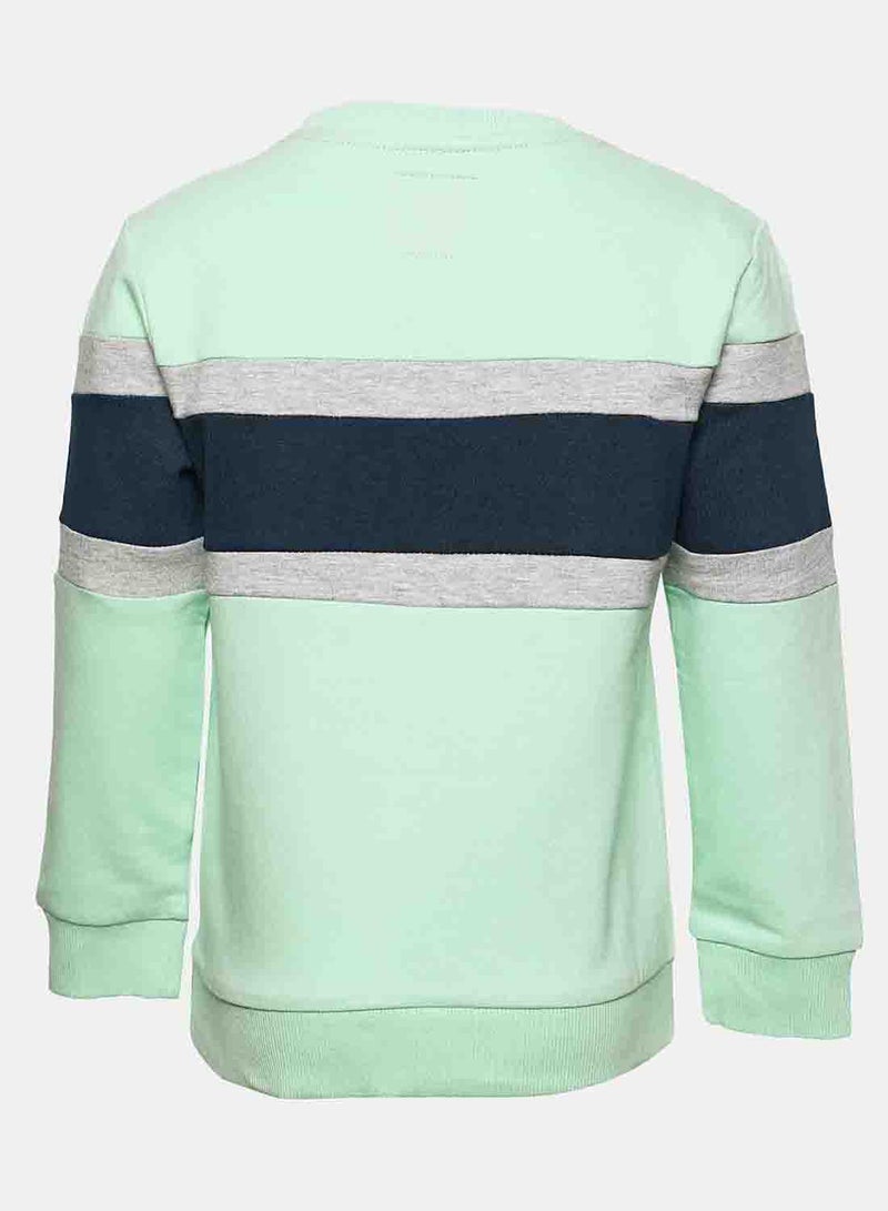 R&B - Printed Round Neck Sweatshirt Mint - Image 1