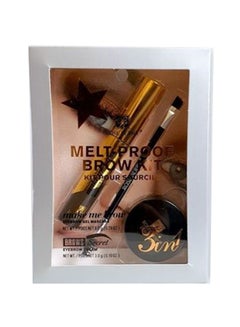 3 In 1 Melt Proof Brow Kit Chocolate Brown