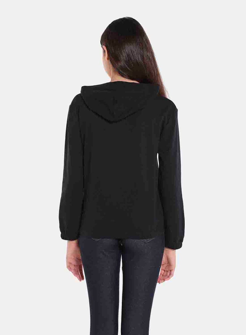 R&B - Cotton Blend Fashion Sweatshirt Jet Black - Image 1