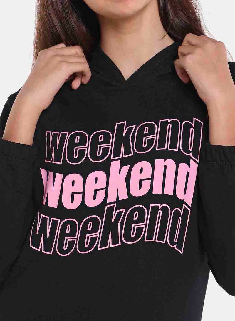 R&B - Cotton Blend Fashion Sweatshirt Jet Black - Image 1