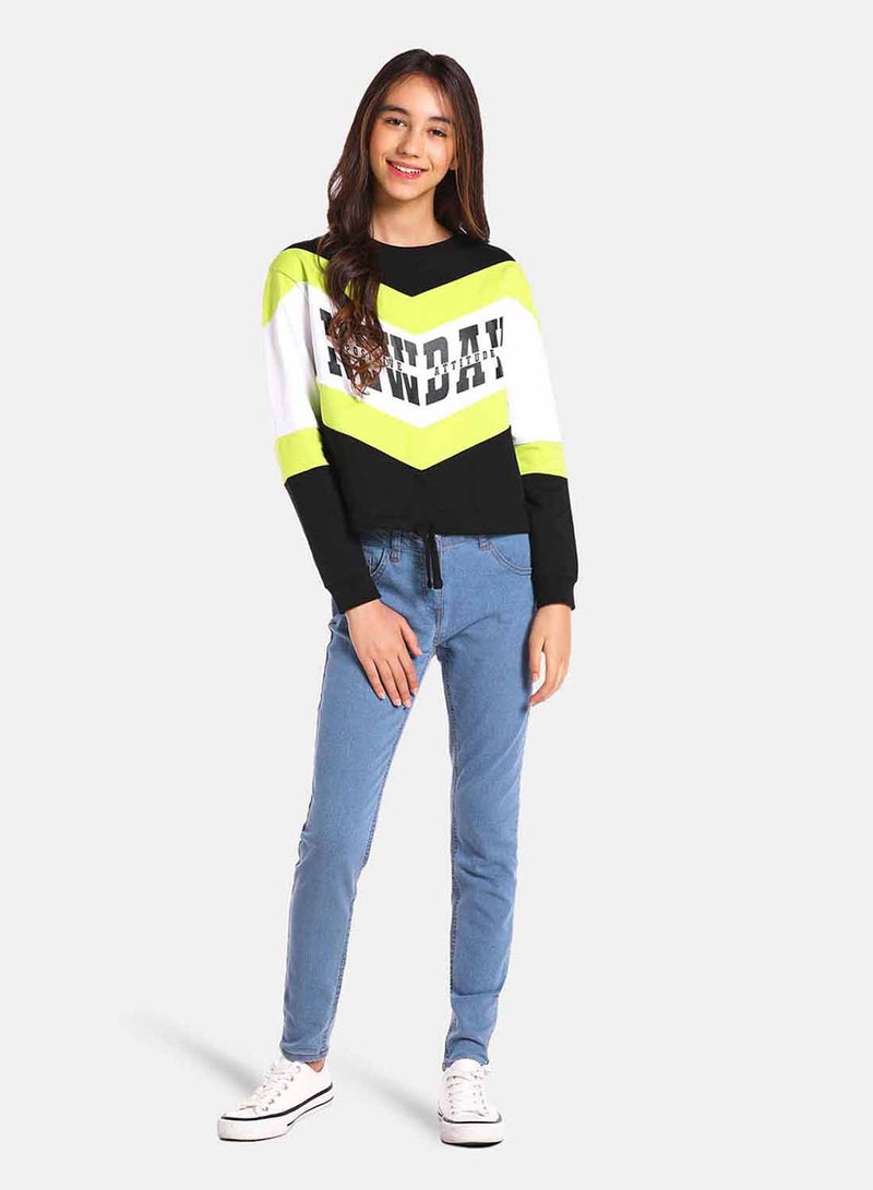 R&B Girls Fashion Cotton Sweatshirt Black  - Image 2