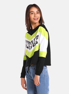 R&B Girls Fashion Cotton Sweatshirt Black  - Image 4