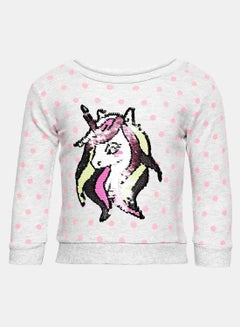 R&B Fashion Cotton Sweatshirt Grey Melange  - Image 1
