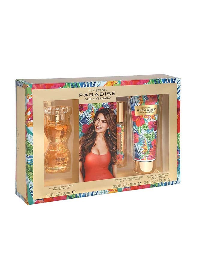 صوفيا فيرجارا - مجموعة Tempting Paradise EDP + Roll-On + Shimmer Body Lotion - Image 1