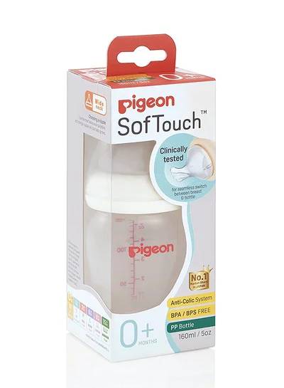 pigeon Soft Touch Peristaltic Plus Baby Feeding Bottle 160 Ml - Assorted