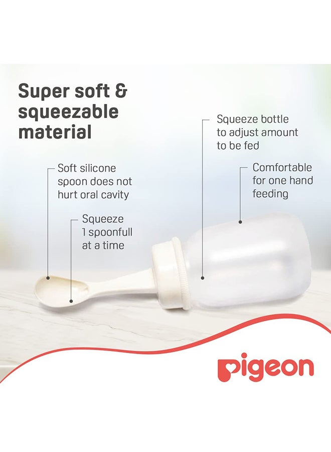Weaning Bottle With Spoon, 6+ M, 120 ml - Clear/White