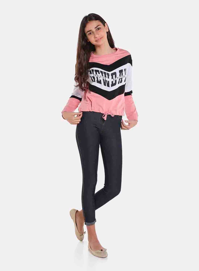 R&B - Stylish Fashion Cotton Sweatshirt Dark Pink - Image 1