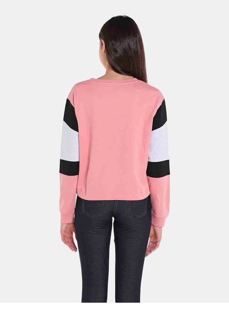 R&B - Stylish Fashion Cotton Sweatshirt Dark Pink - Image 1