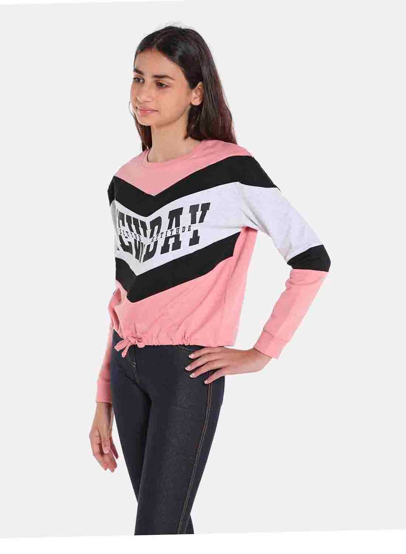 R&B - Stylish Fashion Cotton Sweatshirt Dark Pink - Image 1