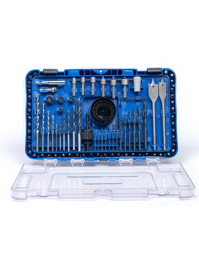VTOOLS - 90-Piece Drill Bit Set With HSS Bits And Storage Case Blue 1.36kg - Image 1