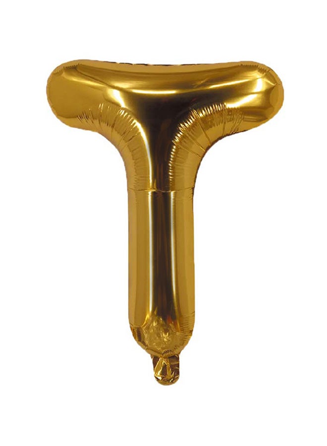 Party Time - Letter T Foil Balloon - Image 1
